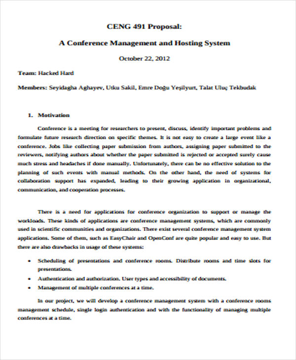 12+ Conference Proposal Templates PDF Google Docs MS Word Pages