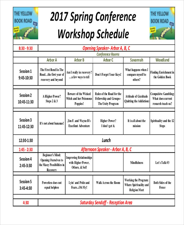 Sample Workshop Itinerary New Sample r
