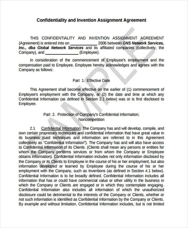 invention assignment agreement new york