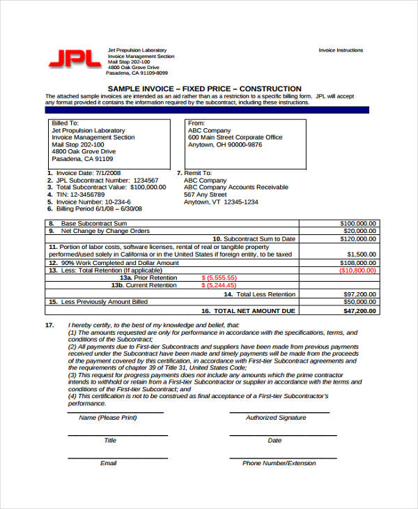 10 company invoice templates free sample example format download