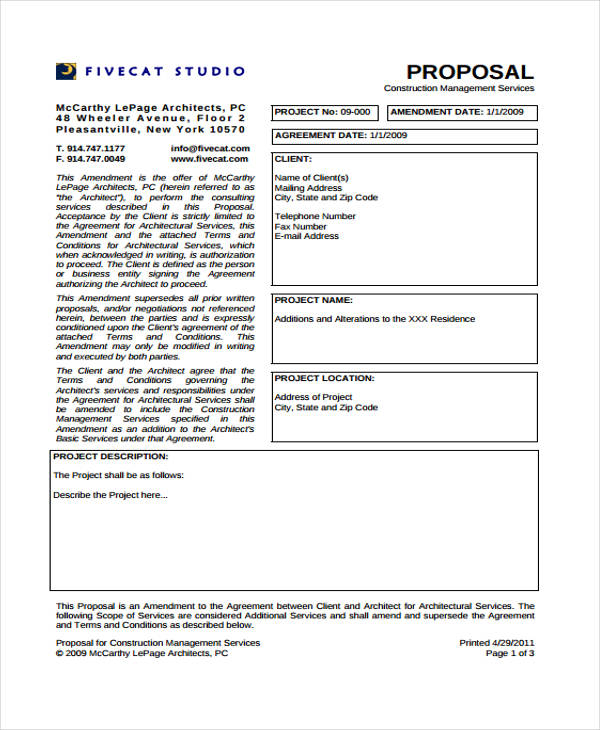 11+ FREE Construction Project Proposal Templates - PDF, Word