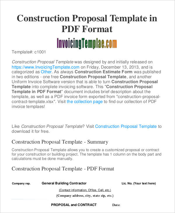 Construction Business Proposal Templates 10 Free Word Pdf Format Download Free Premium Templates