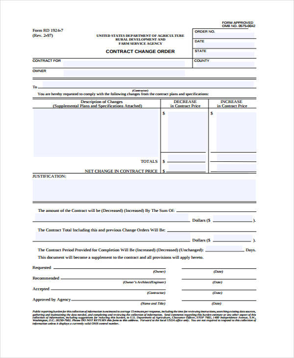 contract change order