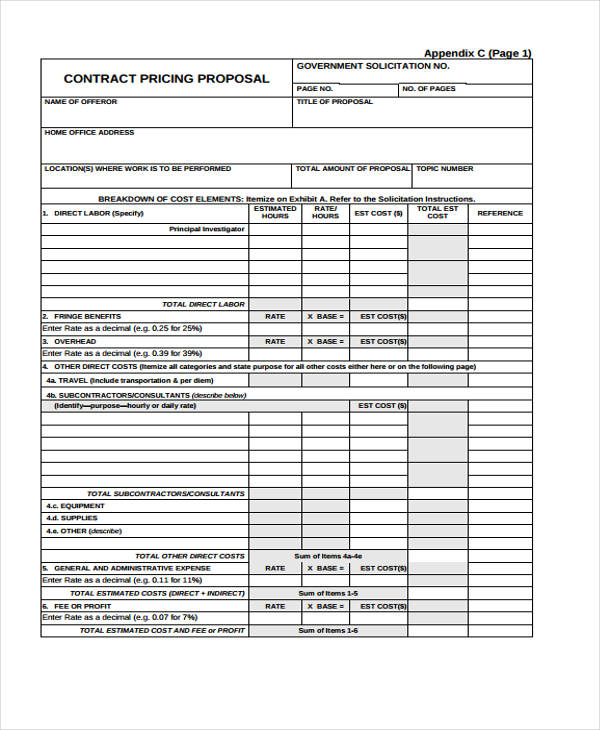 Fixed Price Contract Template