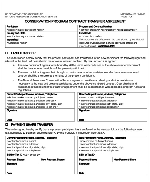 Transfer Agreement Template 14+ Free Word, PDF Format Download