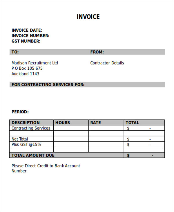 contractor billing