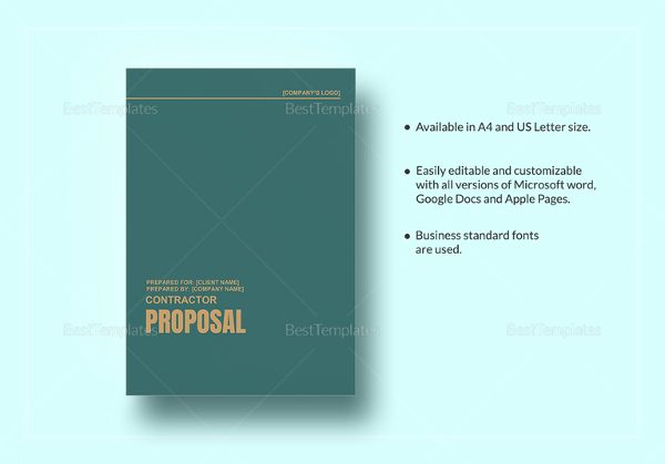 14+ Contractor Proposal Templates - Free Sample, Example Format ...