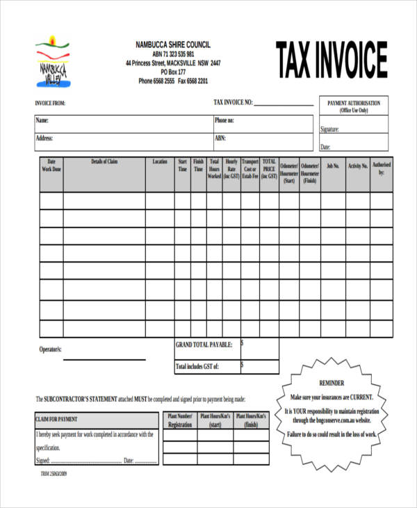 contractor invoice template 10 free word pdf format download free