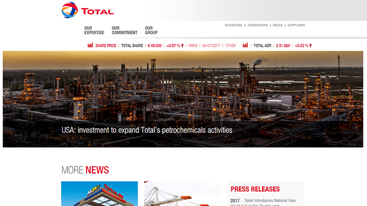 corporate website totoal company home