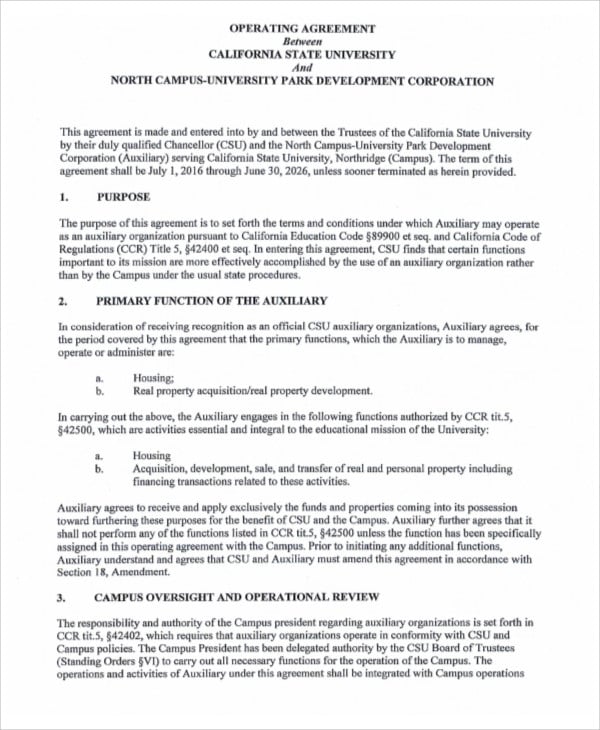 free s corp operating agreement template