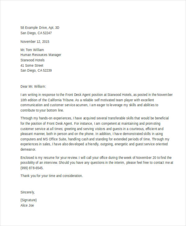 Receptionist Cover Letter Examples No Experience Database ...
