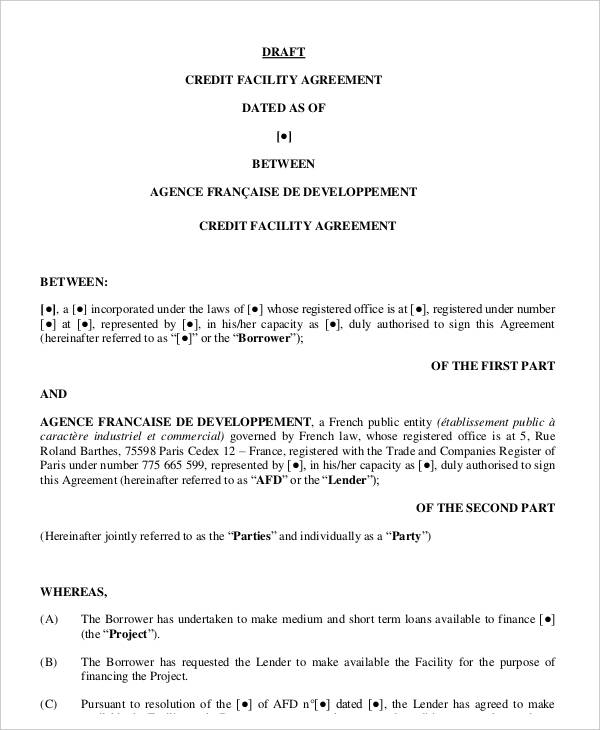 9+ Facility Agreement Templates Free Sample, Example Format Download