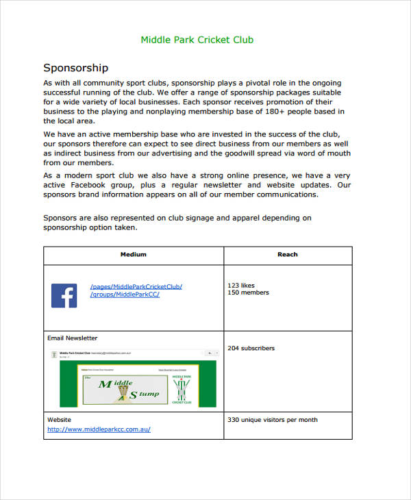 9+ Club Sponsorship Proposal Templates - Free Sample, Example Format ...