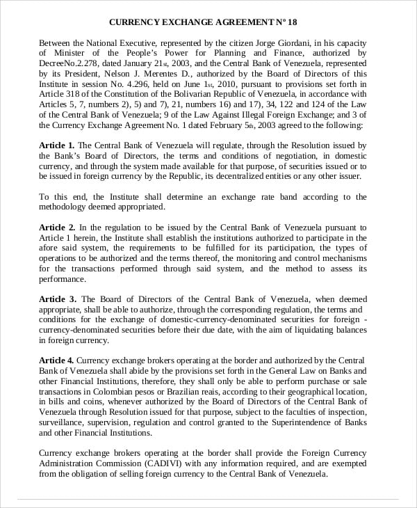Exchange Agreement Template 11+ Sample, Example, Format Download
