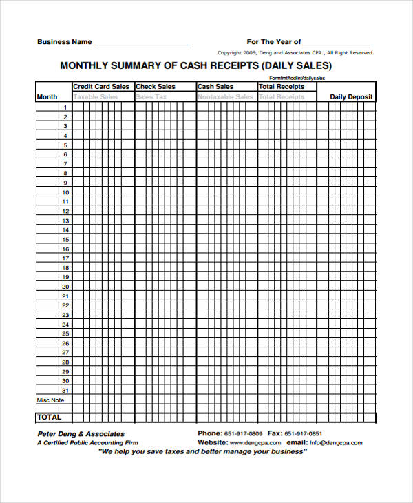 9 cash receipt templates free sample example format download free