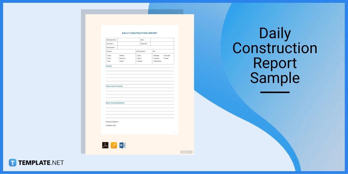 daily construction report sample template