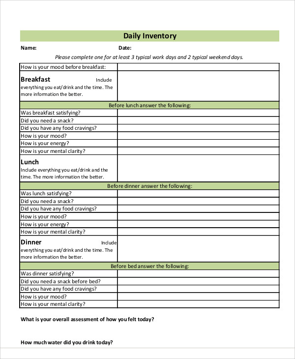 10+ Daily Inventory Templates - Sample, Example | Free & Premium Templates