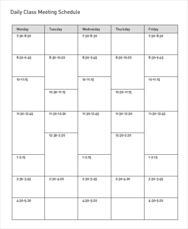 27+ Printable Schedule Templates