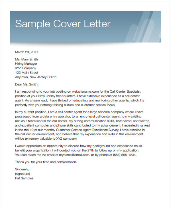 Customer Service Cover Letters -15+ Free Word, Pdf Format Download