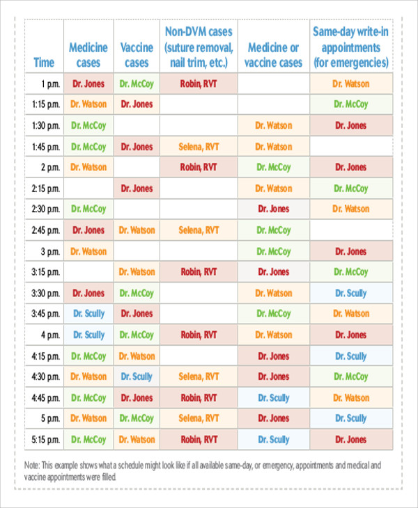 Doctor Schedule Template TUTORE ORG Master Of Documents