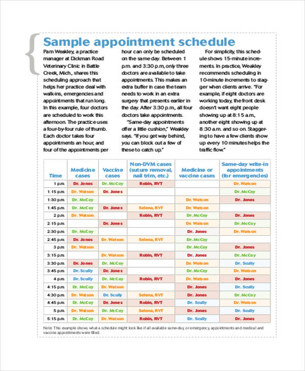 41+ Schedule Templates