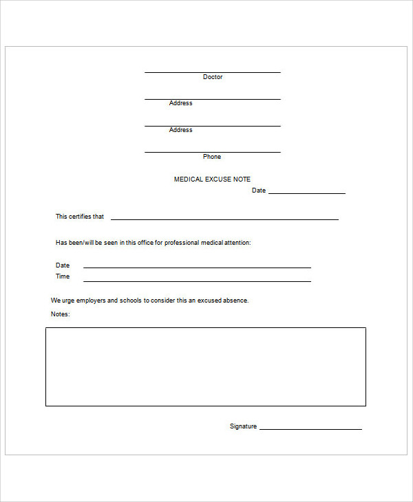 Hospital Note For Work Template Creative Design Templates