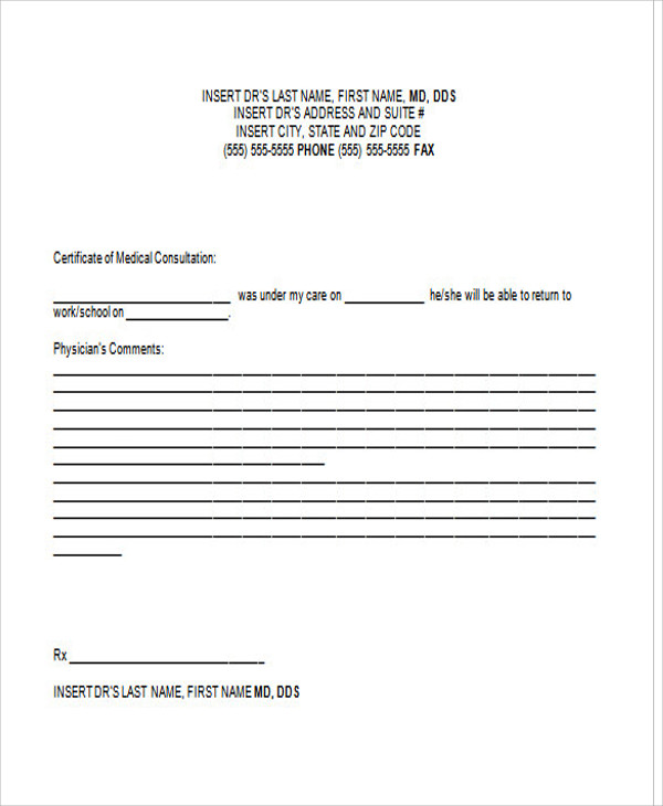 Return To Work Doctors Note Template Free Free Printable Templates