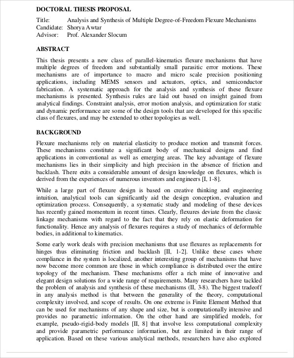 10  Thesis Proposal Templates Free Samples Examples Format Download