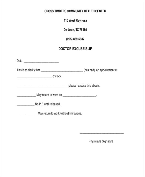 37+ Free Doctors Note Templates