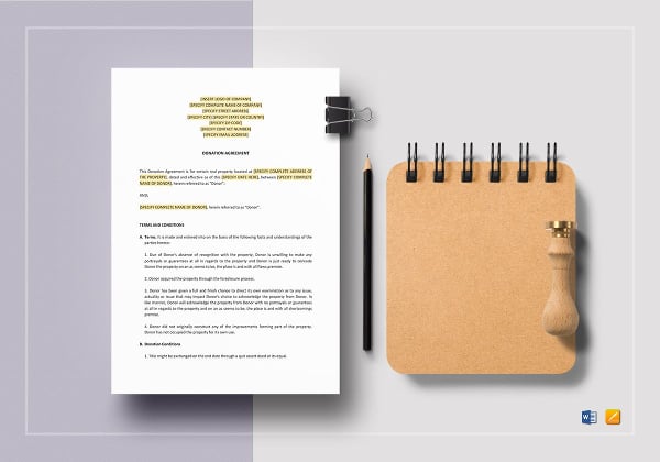 donation agreement template