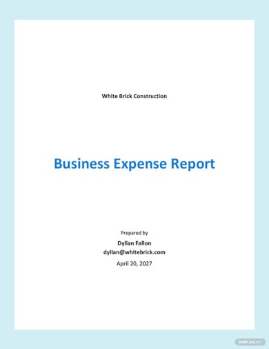 editable business expense report template