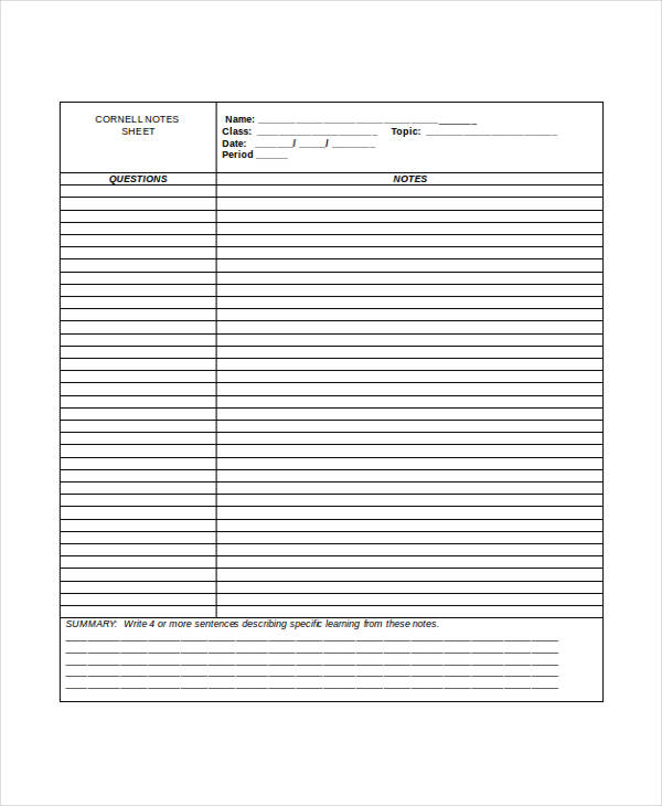 25+ Sample Note Templates - PDF