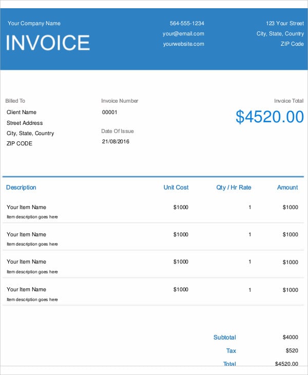 5+ Electrical Invoice Templates Free Sample, Example Format Download
