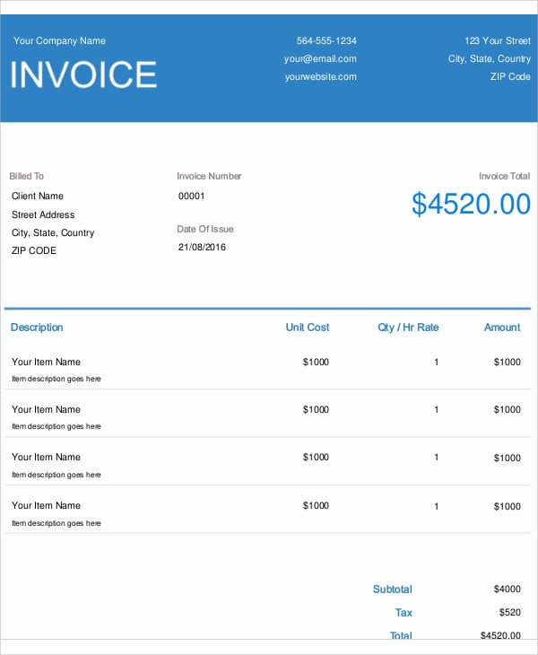 5+ Electrical Invoice Templates - Free Sample, Example Format Download