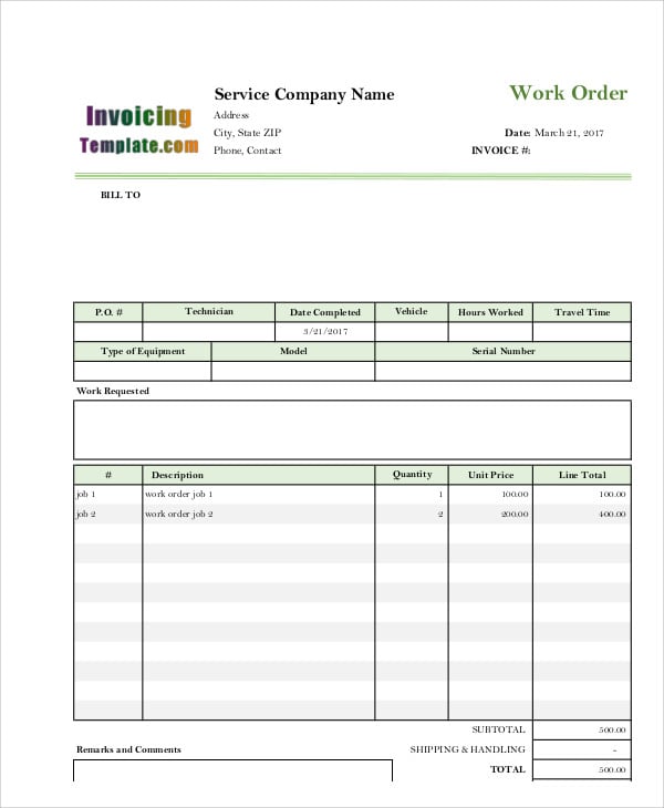 Electrical Invoice Template 7+ Free Word, PDF Format Download