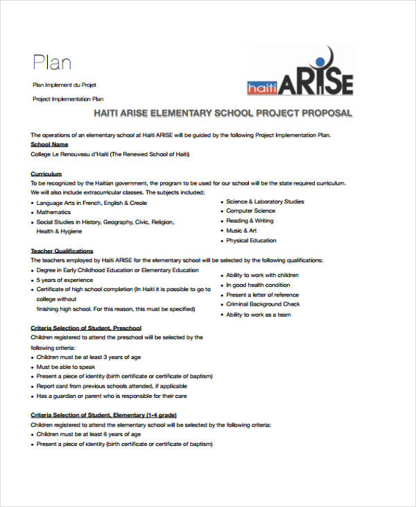 17+ School Project Proposal Templates Free Word, PDF Format Download