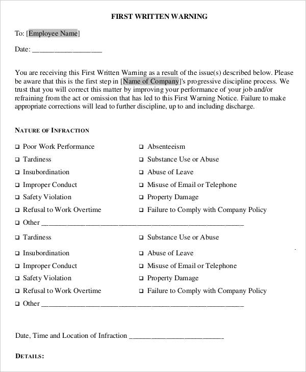 30+ Warning Letter Templates