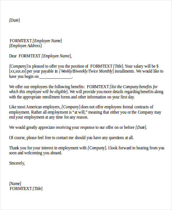 7+ Job Offer Thank-You Letter Templates - Free Samples, Examples Format ...