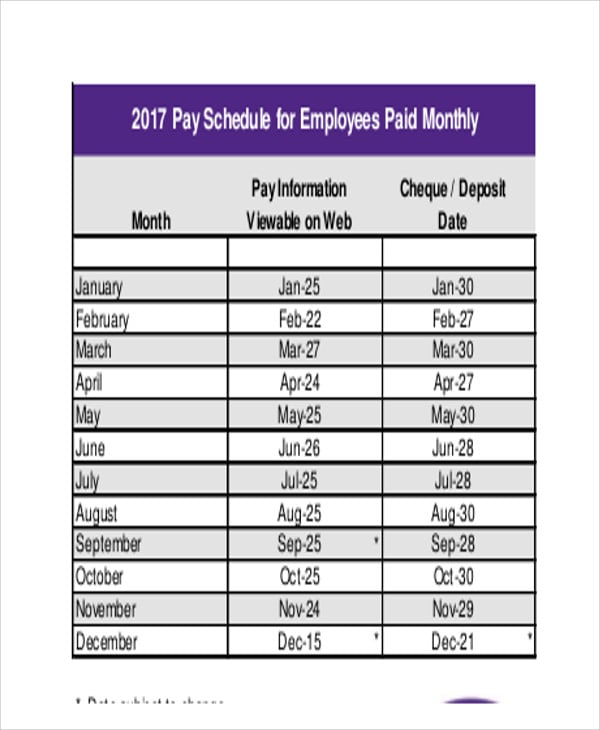 employee monthly