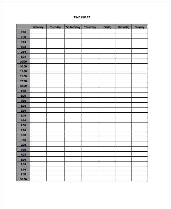 Time Chart Templates - 8+ Free Word, PDF Format Download ...