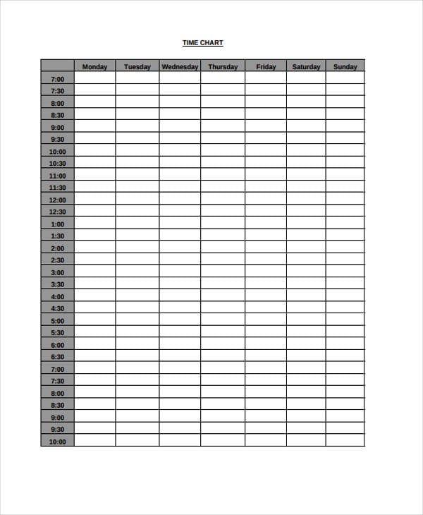 Time Chart Templates 8+ Free Word, PDF Format Download