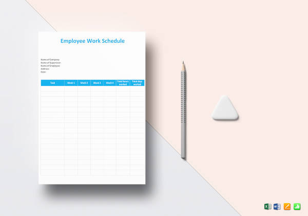Work Schedule Template - 20+ Free Sample, Example Format Download