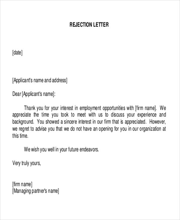 Thank You Letter To Recruiter After Rejection from images.template.net
