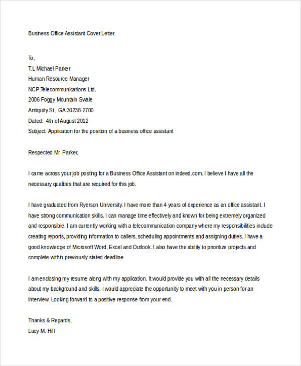 Business Cover Letter -10+ Free Word, PDF Format Download