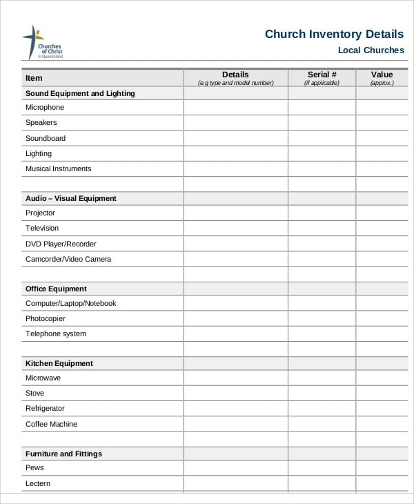 7-church-inventory-templates-word-pdf