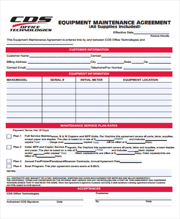 Maintenance Agreement Templates 12+ Free Word, PDF Format Download