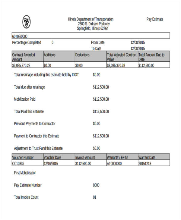 estimate invoice