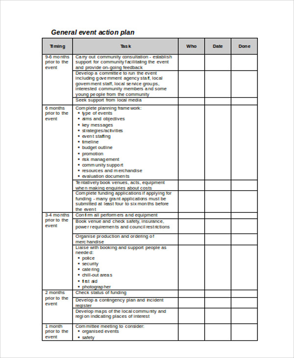 event action plan