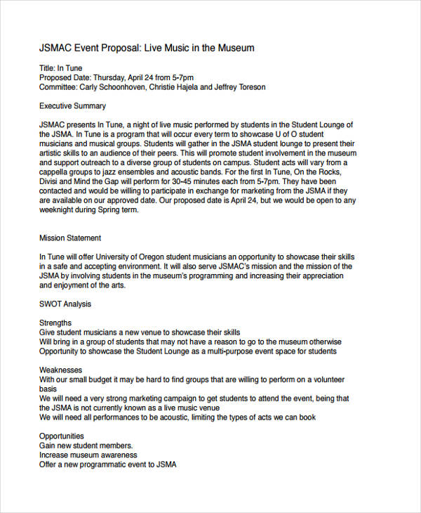 8 Music Business Proposal Templates Free Word PDF Format Download