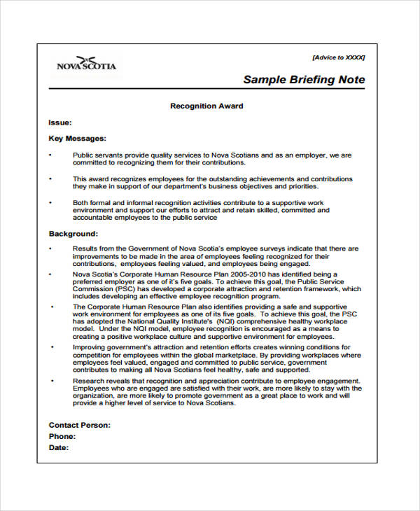 9 Briefing Note Templates Free Sample Example Format Download Free And Premium Templates